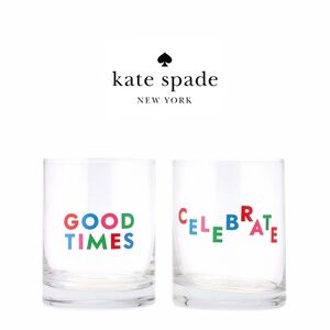 NWT Kate Spade Lenox Set of 2 "Celebrate Collection" Double Old Fashion Glasses